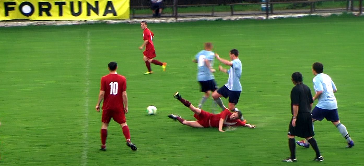 FK Jaroměř - FK Chlumec nad Cidlinou 24.5.2014, foto z videa: Václav Mlejnek